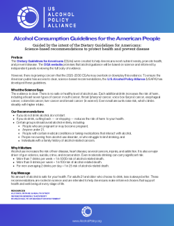 USAPA Alcohol Consumption Guidelines for the American People